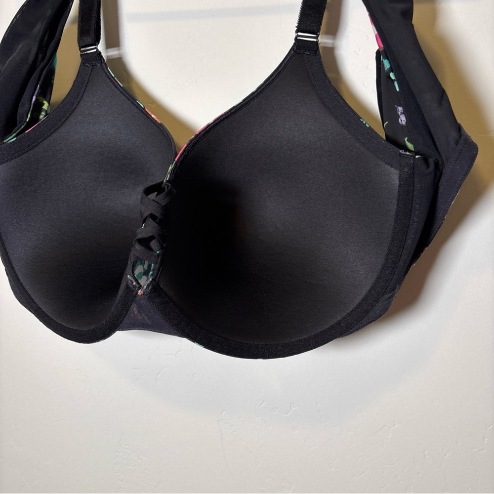 Floral Print Women's Bra Criss Cross Detail Torrid XO Plunge Push-Up 42DDD EUC - Picture 4 of 9